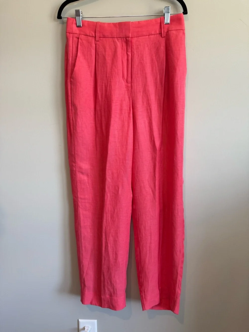 J. Crew Coral Straight-Leg High-Rise Trousers Size 4